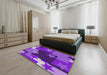 Machine Washable Transitional Dark Violet Purple Rug in a Bedroom, wshpat2765