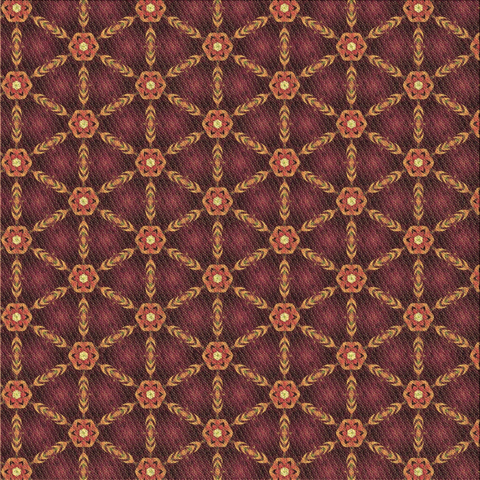 Round Patterned Red Rug, pat2766brn