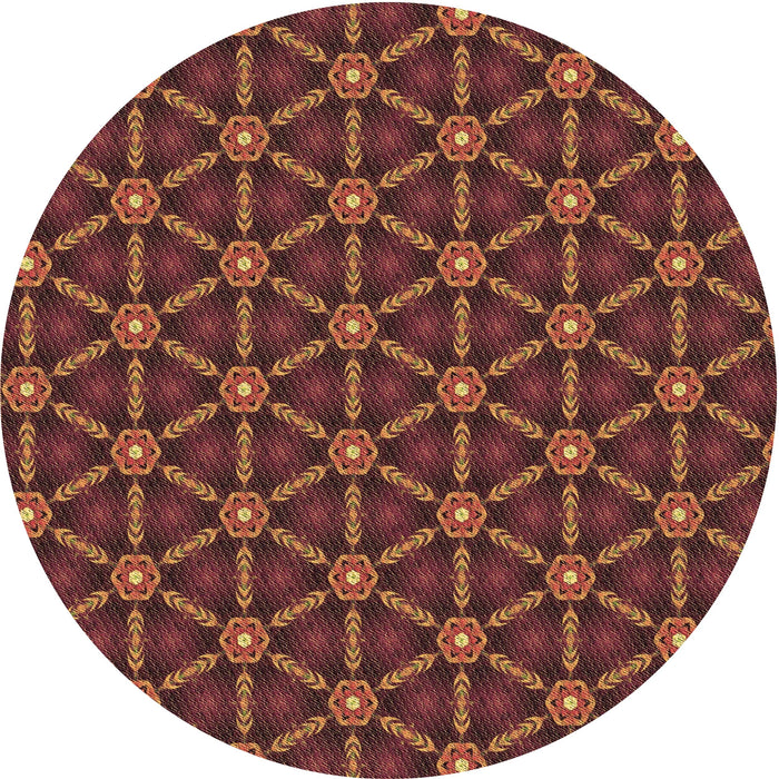 Square Patterned Red Rug, pat2766brn