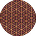 Square Patterned Red Rug, pat2766brn