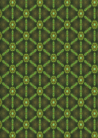 Machine Washable Transitional Dark Lime Green Rug, wshpat2766grn