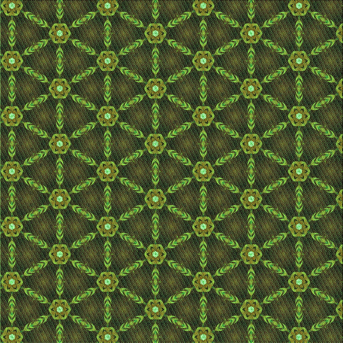 Round Patterned Dark Lime Green Rug, pat2766grn