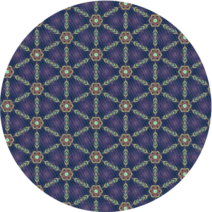Square Patterned Blue Rug, pat2766lblu