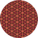 Square Patterned Red Rug, pat2766org