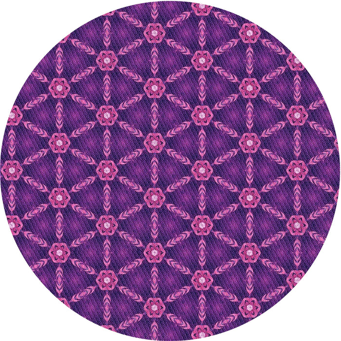 Square Patterned Dark Magenta Purple Rug, pat2766pur