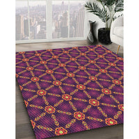 Patterned Plum Purple Novelty Rug, pat2766