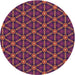 Square Machine Washable Transitional Plum Velvet Purple Rug, wshpat2766