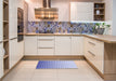 Patterned Lavender Blue Rug in a Kitchen, pat2767blu