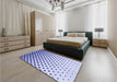 Patterned Lavender Blue Rug in a Bedroom, pat2767blu