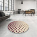 Round Patterned Vanilla Gold Rug in a Office, pat2767brn