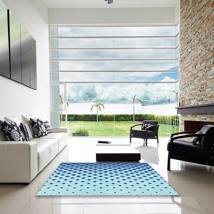 Machine Washable Transitional Blue Rug in a Kitchen, wshpat2767lblu
