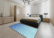 Patterned Blue Rug in a Bedroom, pat2767lblu