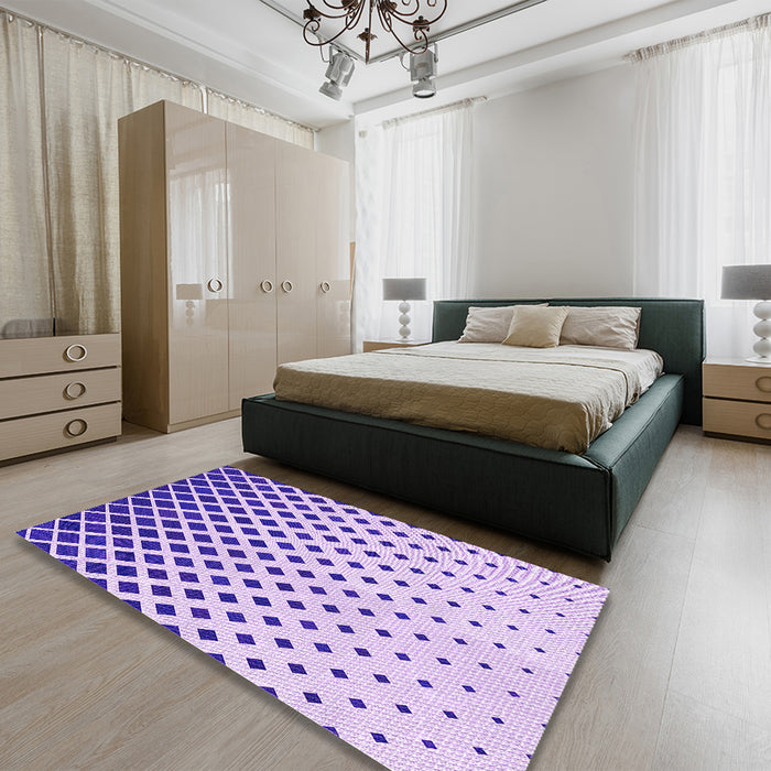Patterned Purple Rug in a Bedroom, pat2767pur