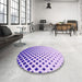 Round Patterned Purple Rug in a Office, pat2767pur