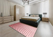 Patterned Red Rug in a Bedroom, pat2767rd