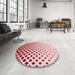 Round Patterned Red Rug in a Office, pat2767rd