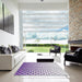 Square Patterned Purple Violet Purple Novelty Rug in a Living Room, pat2767