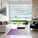 Square Machine Washable Transitional Purple Violet Purple Rug in a Living Room, wshpat2767