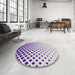 Round Machine Washable Transitional Purple Violet Purple Rug in a Office, wshpat2767