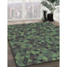 Machine Washable Transitional Forest Green Rug in a Family Room, wshpat2768grn