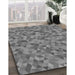 Machine Washable Transitional Carbon Gray Rug in a Family Room, wshpat2768gry