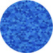 Square Patterned Neon Blue Rug, pat2768lblu