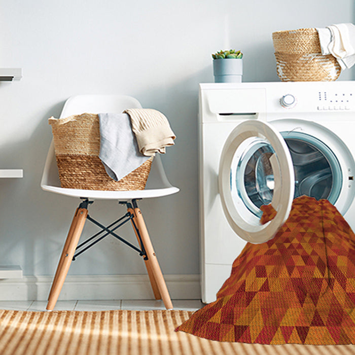 Machine Washable Transitional Orange Red Orange Rug in a Washing Machine, wshpat2768yw