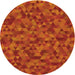 Square Machine Washable Transitional Orange Red Orange Rug in a Living Room, wshpat2768yw