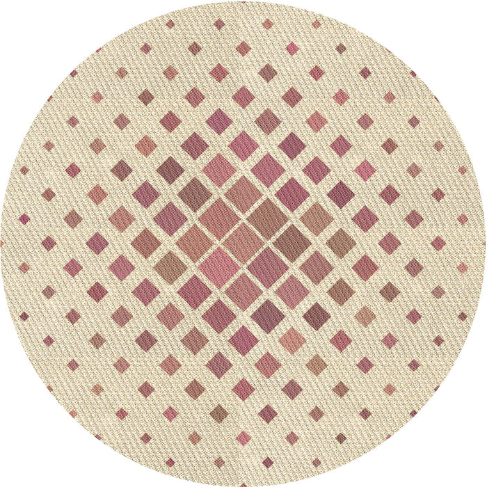 Square Patterned Peach Beige Rug, pat2769brn