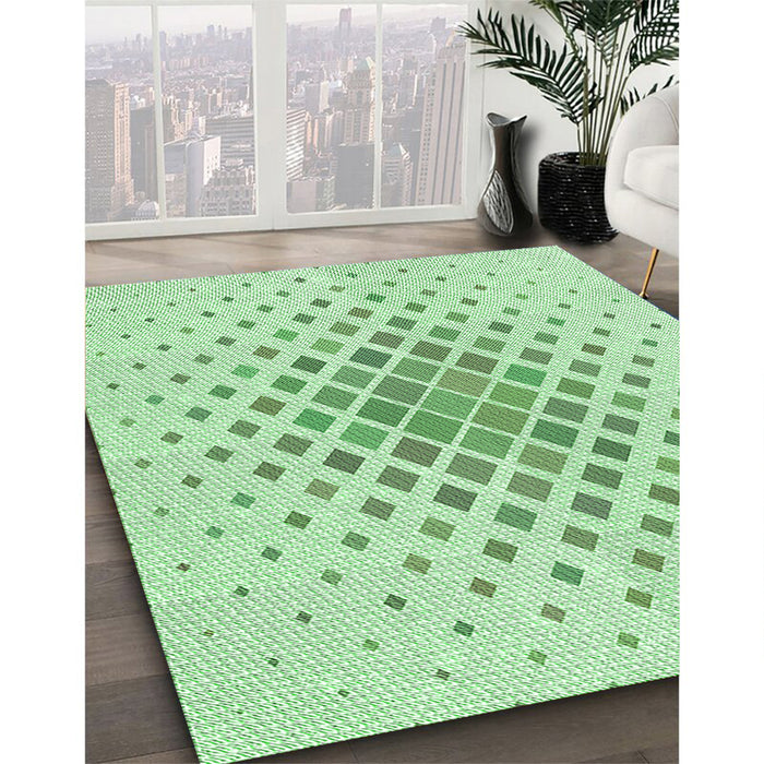 Machine Washable Transitional Mint Green Rug in a Family Room, wshpat2769grn