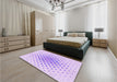 Patterned Purple Rug in a Bedroom, pat2769pur