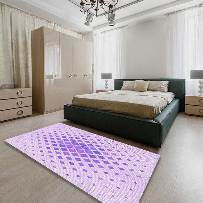 Patterned Purple Rug in a Bedroom, pat2769pur
