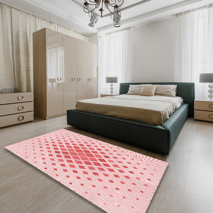 Patterned Light Rose Pink Rug in a Bedroom, pat2769rd