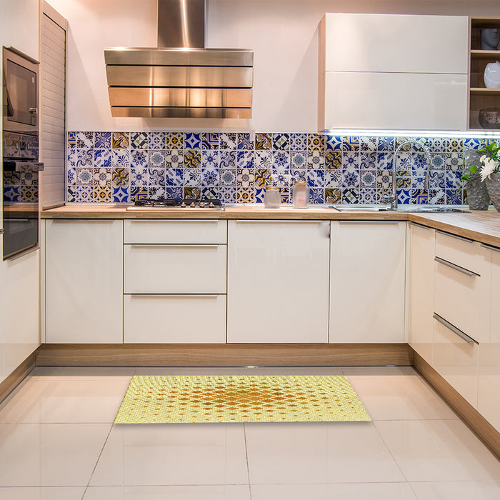 Patterned Sun Yellow Rug in a Kitchen, pat2769yw