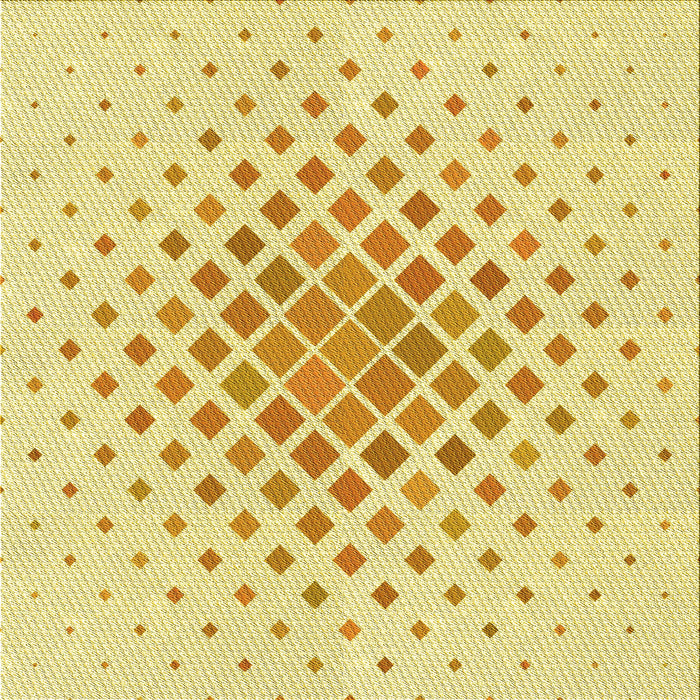 Round Machine Washable Transitional Sun Yellow Rug, wshpat2769yw