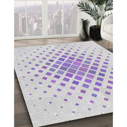 Patterned Lavender Purple Novelty Rug in Family Room, pat2769