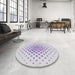 Round Patterned Lavender Purple Novelty Rug in a Office, pat2769