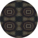 Sideview of Patterned Black Novelty Rug, pat276