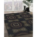 Patterned Black Novelty Rug in Family Room, pat276