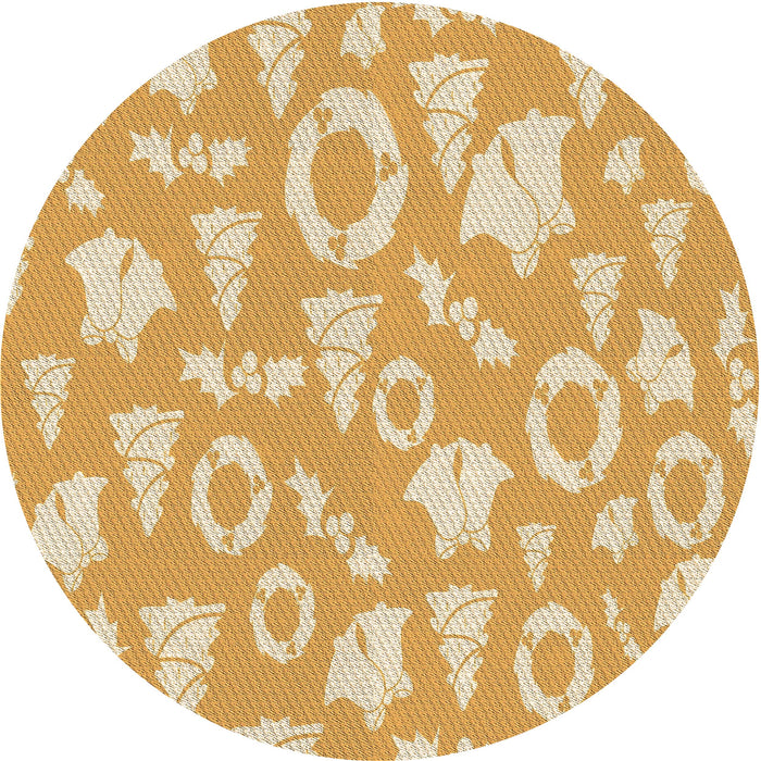 Square Patterned Yellow Rug, pat277brn