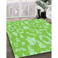 Patterned Emerald Green Rug, pat277grn