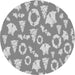 Square Patterned Platinum Gray Rug, pat277gry
