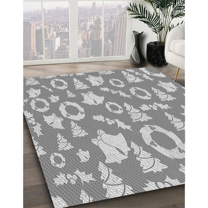 Patterned Platinum Gray Rug in Family Room, pat277gry