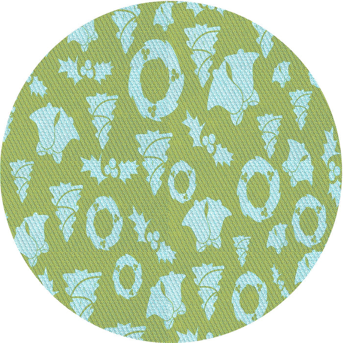 Square Patterned Pale Green Rug, pat277lblu