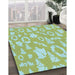 Patterned Pale Green Rug in Family Room, pat277lblu