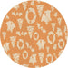 Square Patterned Neon Orange Rug, pat277org