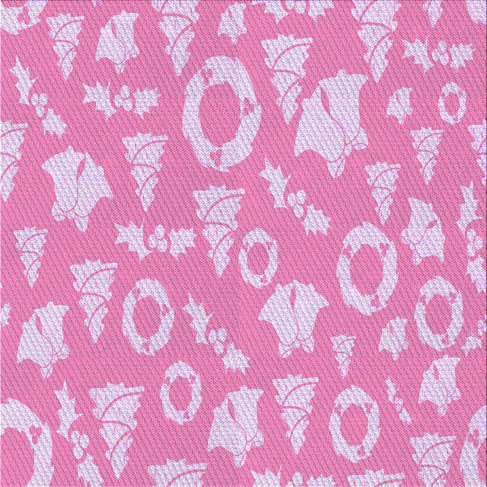 Round Patterned Neon Pink Rug, pat277pur