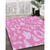 Patterned Neon Pink Rug, pat277pur