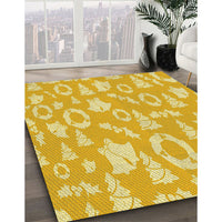 Patterned Bold Yellow Rug, pat277yw