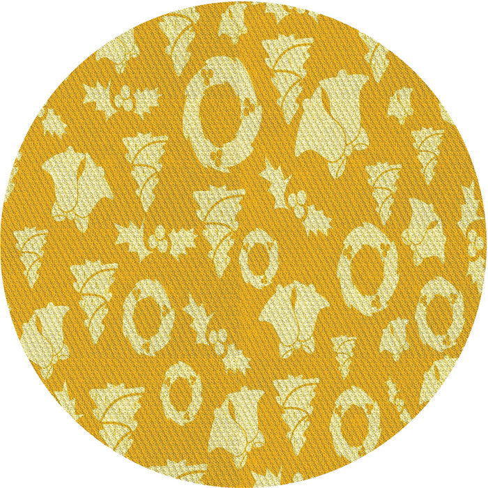 Square Machine Washable Transitional Bold Yellow Rug in a Living Room, wshpat277yw
